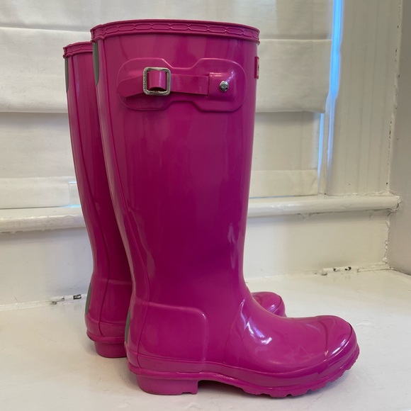 hunter ladies pink wellies